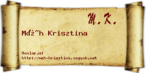 Méh Krisztina névjegykártya